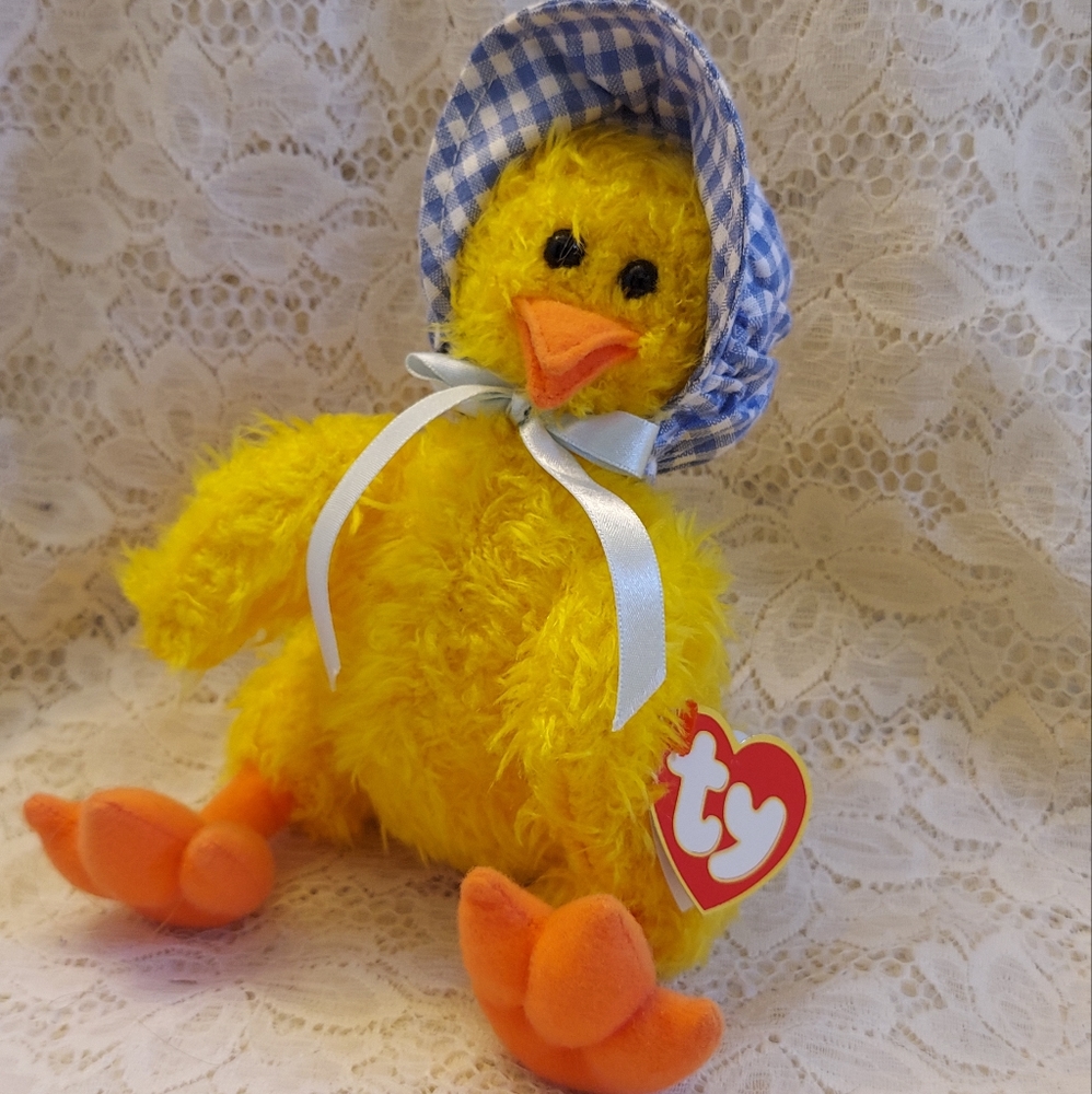 Easter Chick in Bonnet Vintage Ty Beanie Baby Bonnie